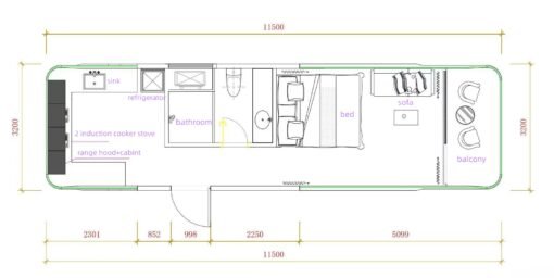 Casa Cápsula E7 con 2 camas, 1 baño y balcón - Imagen 8